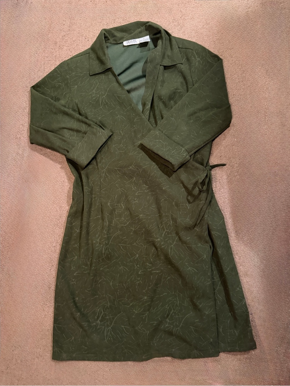 Selene Sport Olive Green Wrap Midi Dress